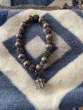 VTG Bali 925 Sterling Silver Prayer Box Bead Charm Bracelet AA Maker's Mark